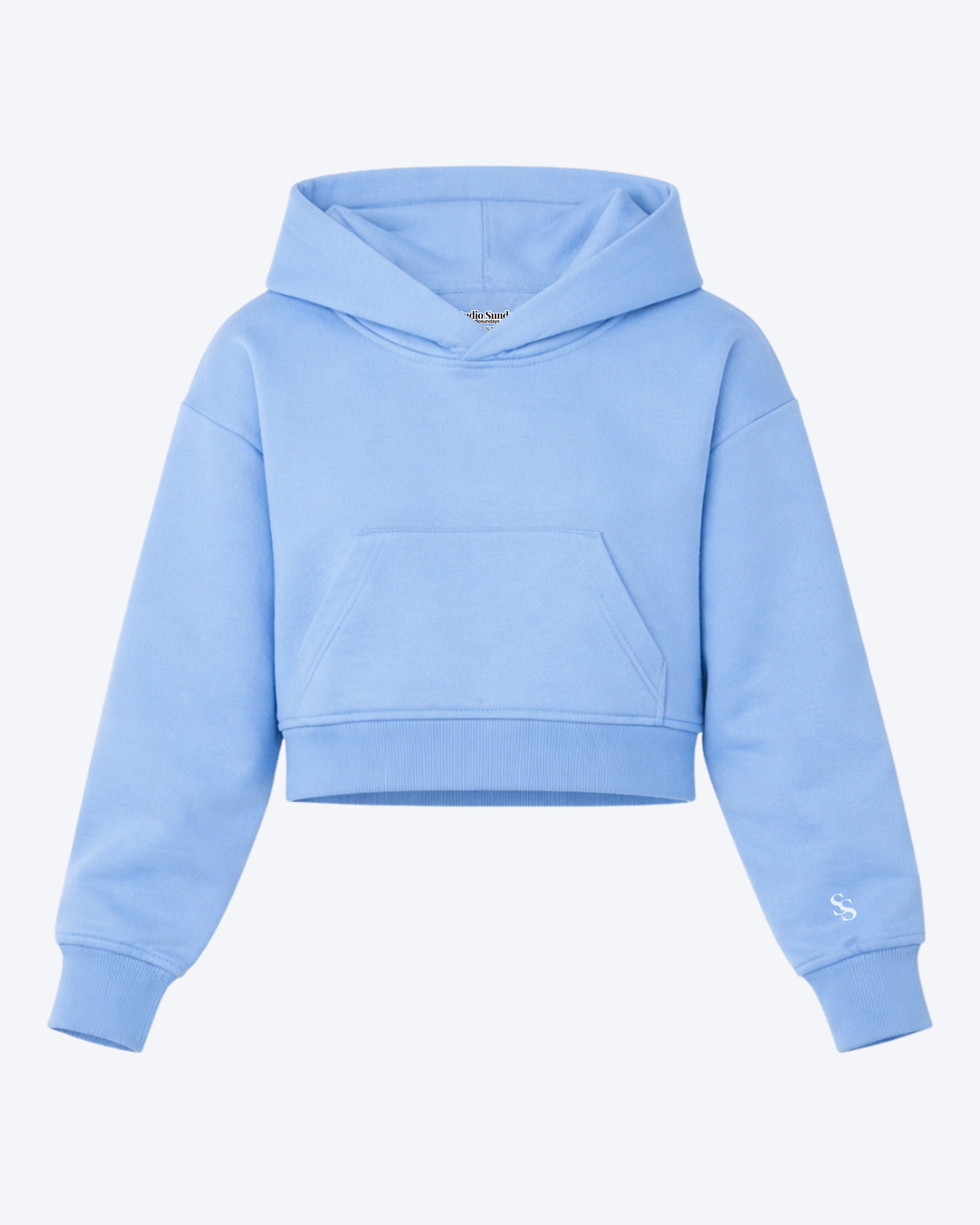 Studio Sundays™ Relaxed Crop Hoodie Sky Blue