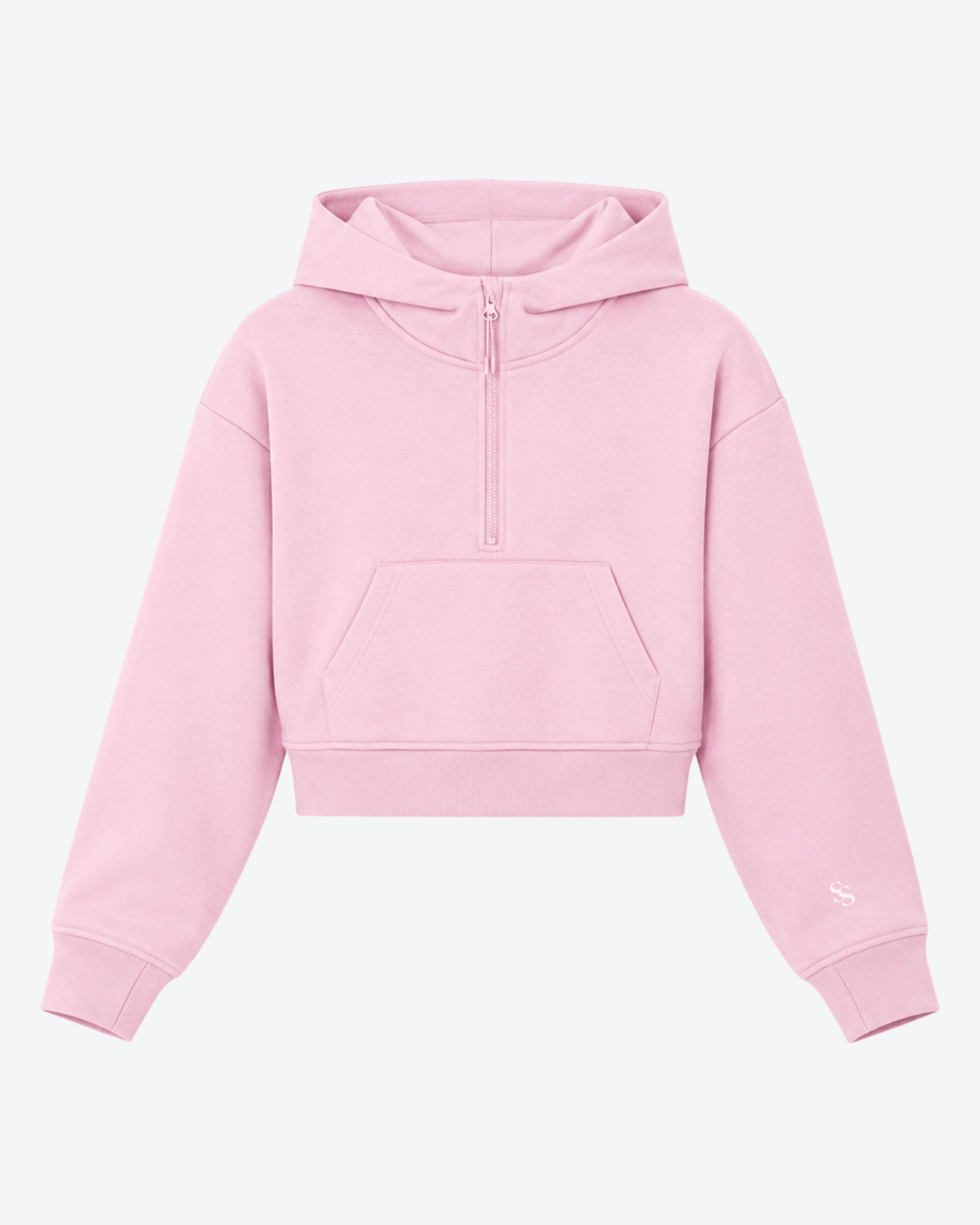 Studio Sundays™ Half-Zip Crop Hoodie Pink