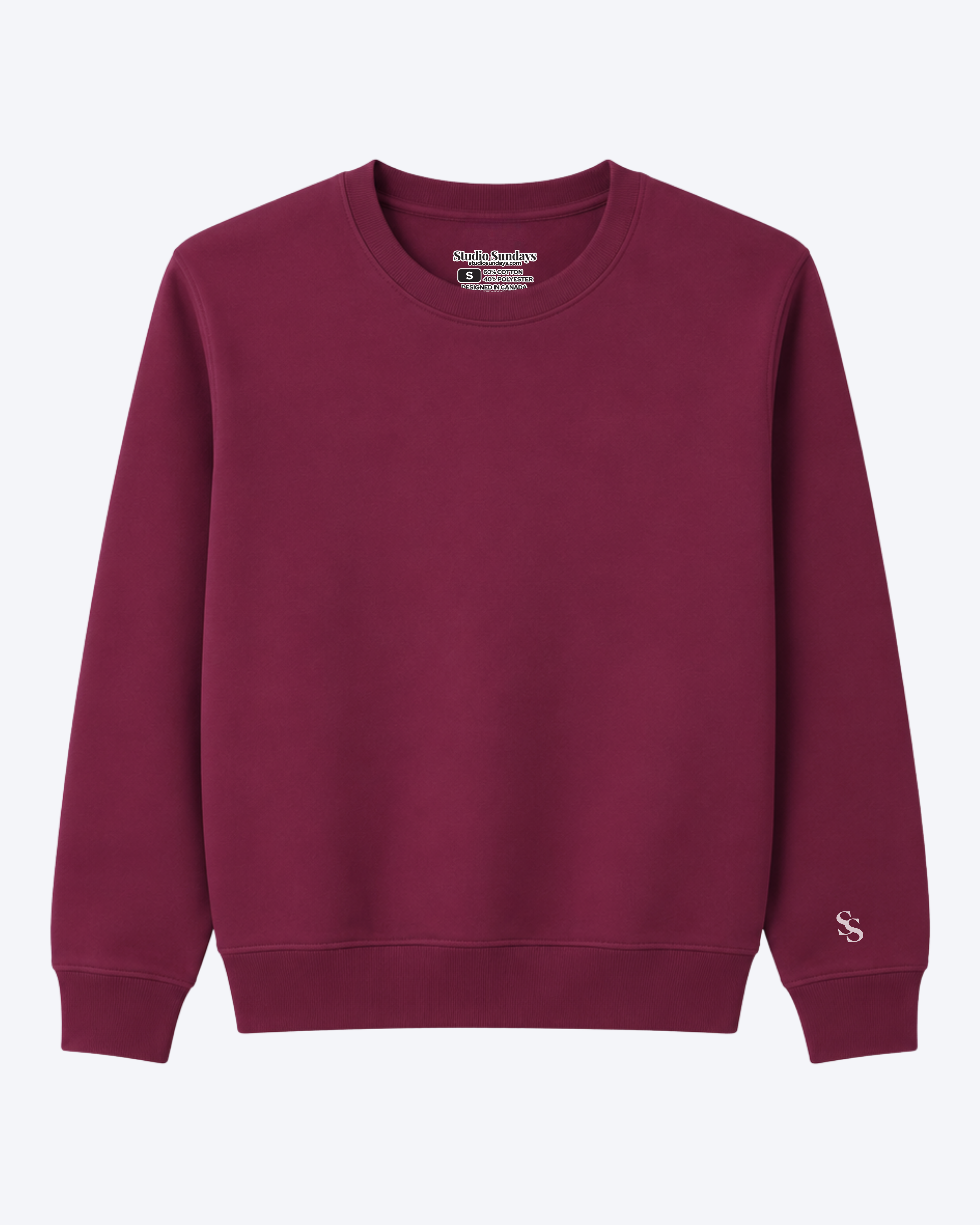 Studio Sundays™ Classic Crewneck Cranberry