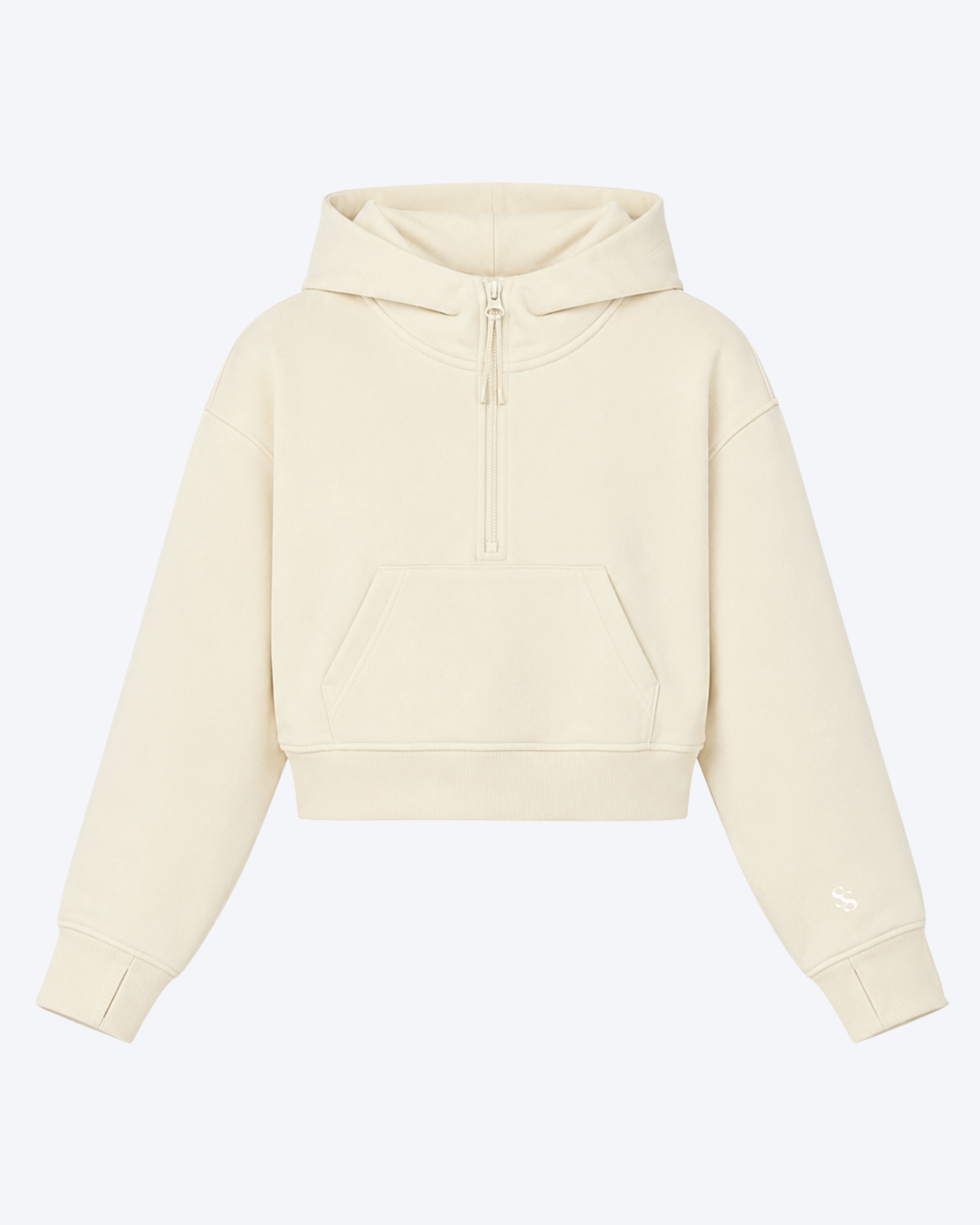 Studio Sundays™ Half-Zip Crop Hoodie Butter
