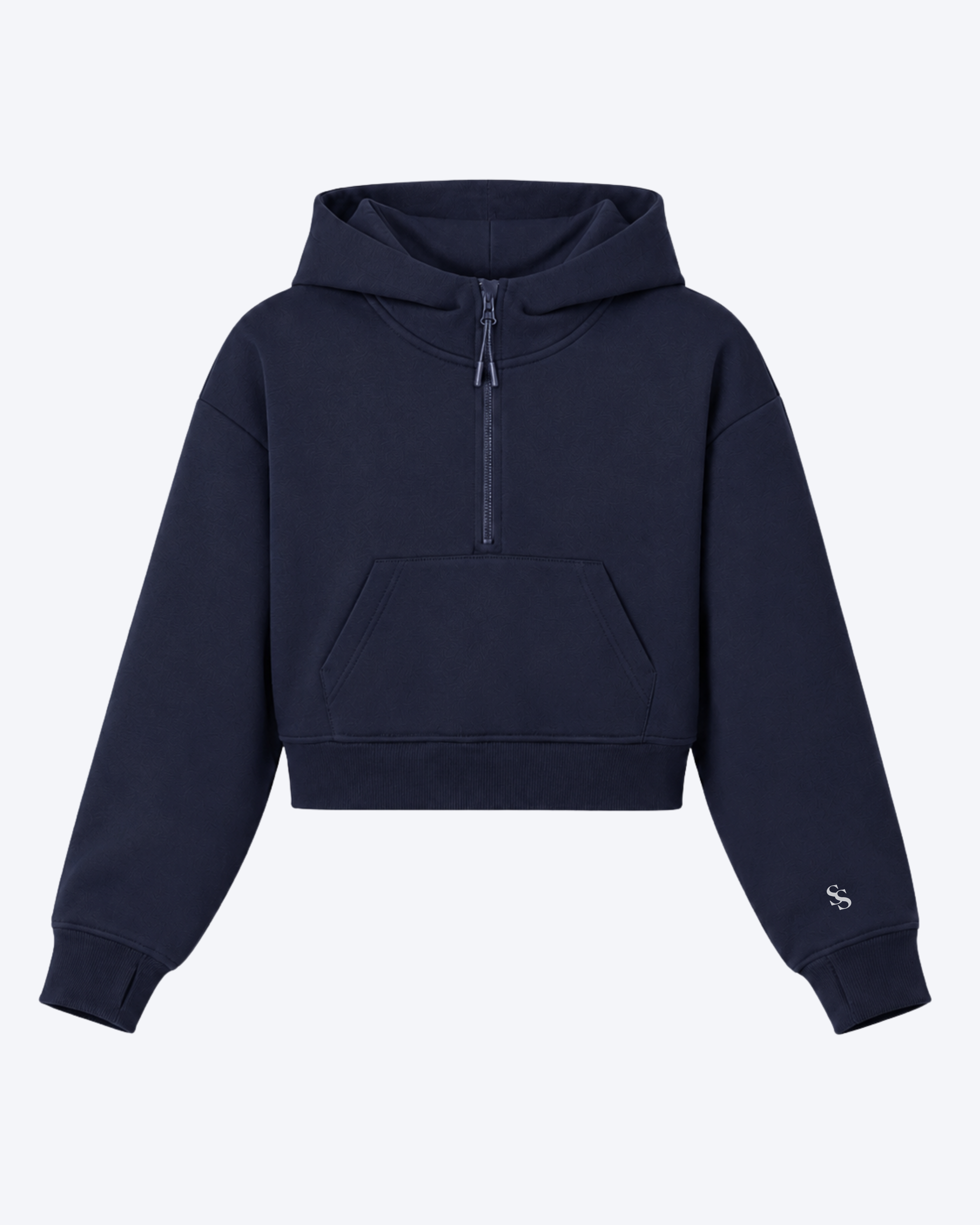 Studio Sundays™ Half-Zip Crop Hoodie Navy