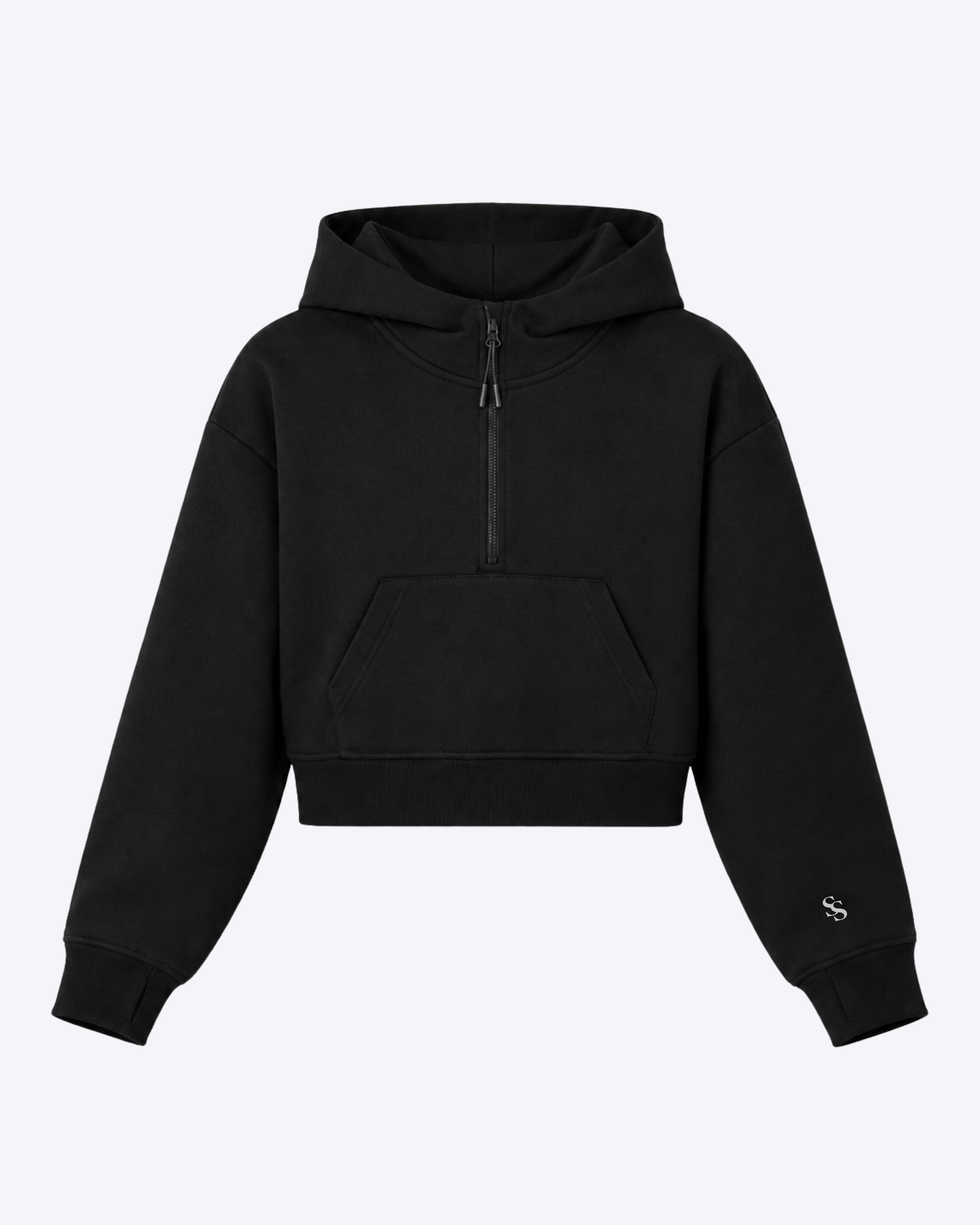 Studio Sundays™ Half-Zip Crop Hoodie Black
