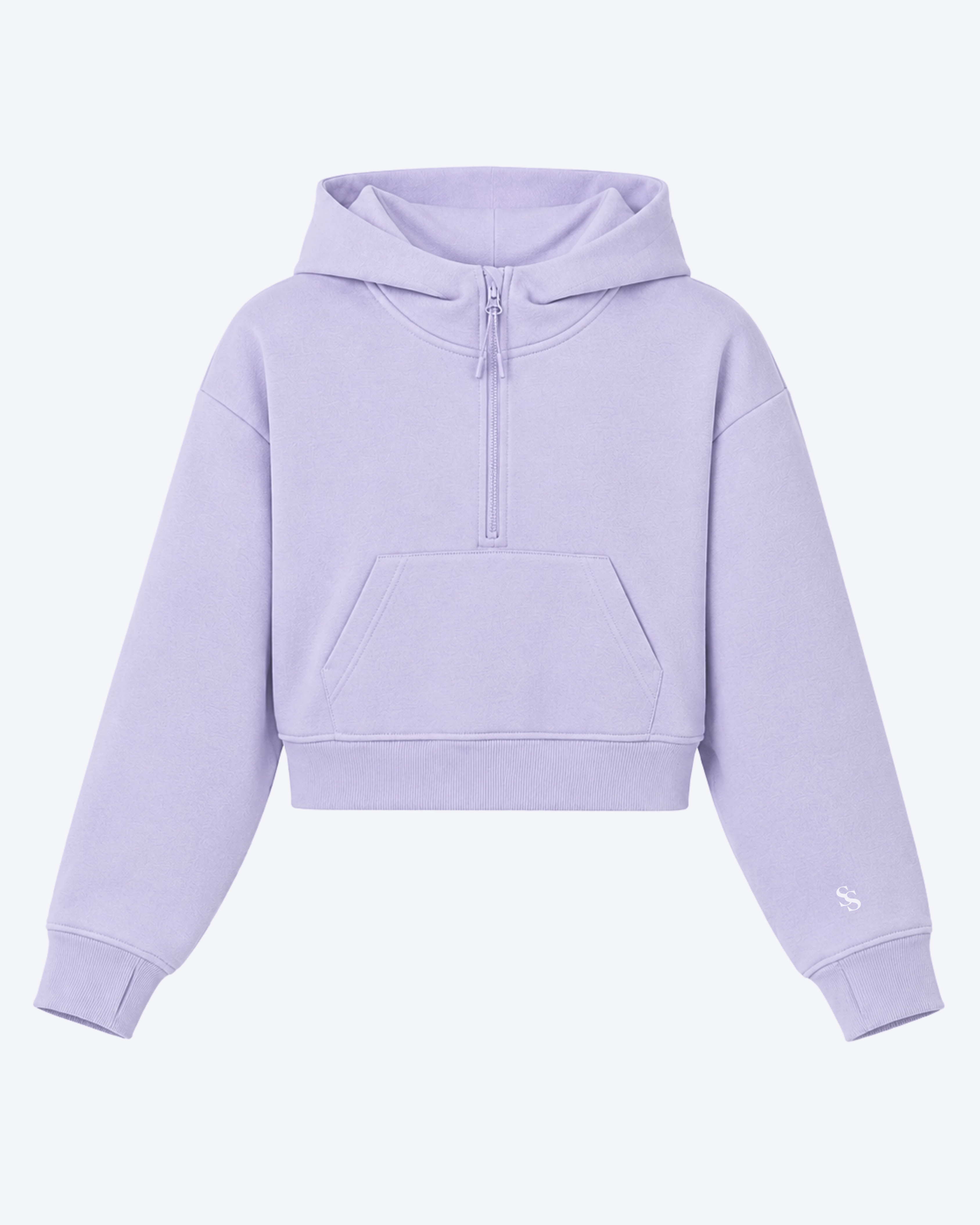 Studio Sundays™ Half-Zip Crop Hoodie Lavender